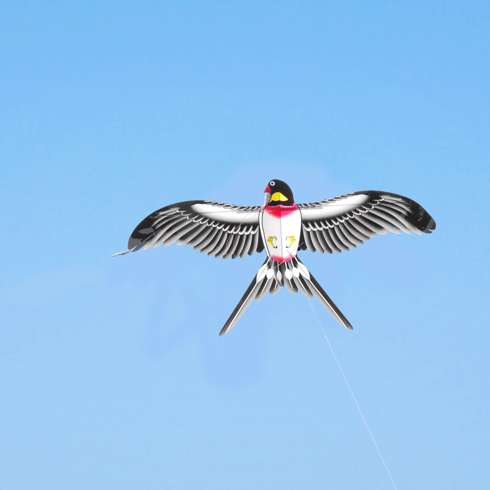 Cometa de caña de pescar, excelente durabilidad, patrón de golondrina vívida brillante, montaje Simple, ideal para niños, juego al aire libre, diversión voladora