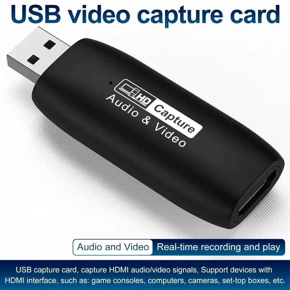 4K HDMI Video Capture Card HDMI to USB 2.0 Record Capture Device for Streaming, Live Broadcastting, Video Conference, Gaming