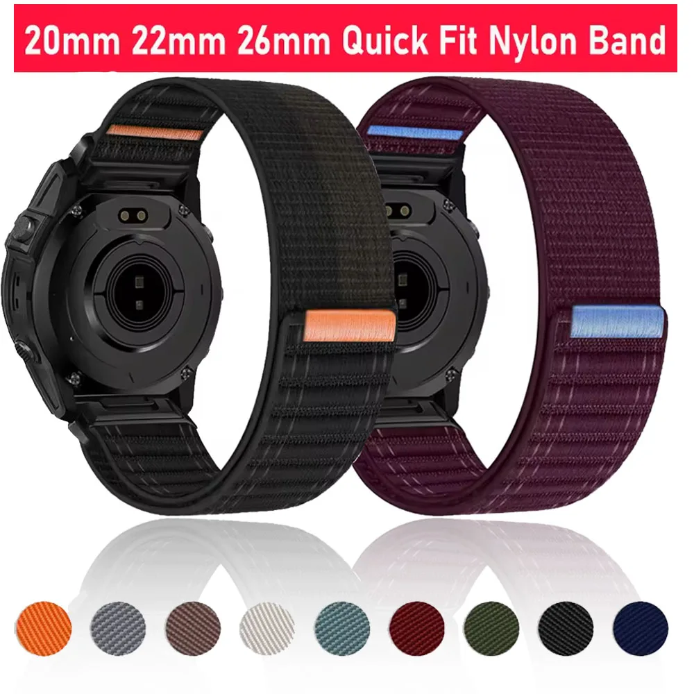 20mm 22mm 26mm Braided Nylon Strap for Garmin Tactix8/Quatix8 51/47mm Wave Pattern Bracelet for Forerunner 970/Instinct 3 Correa