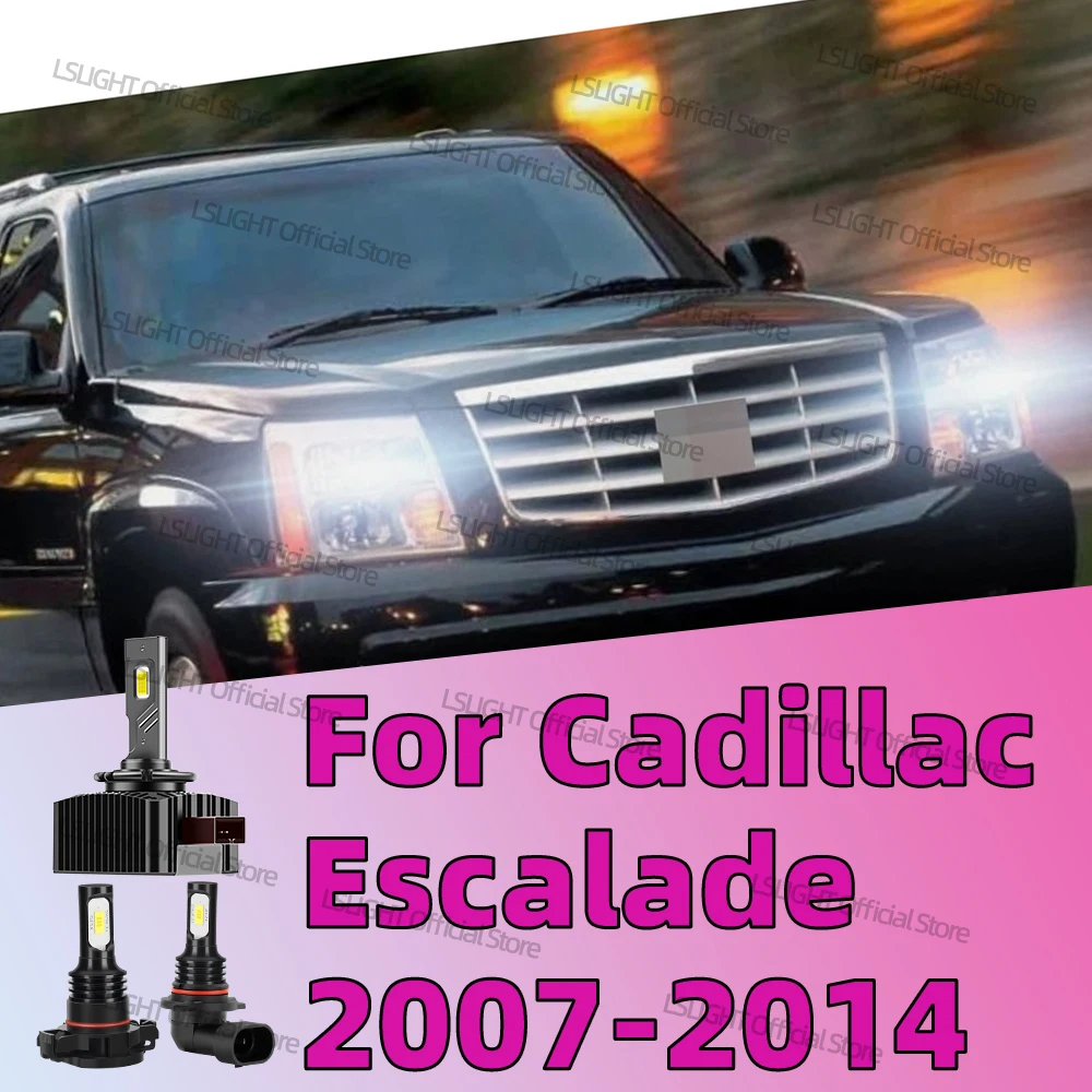 2/6x HID to LED Headlight 6000K Fog Lamps 3570 CSP DRL Daytime Running Light For Cadillac Escalade 2007-2014 2013 2012 2011 2010