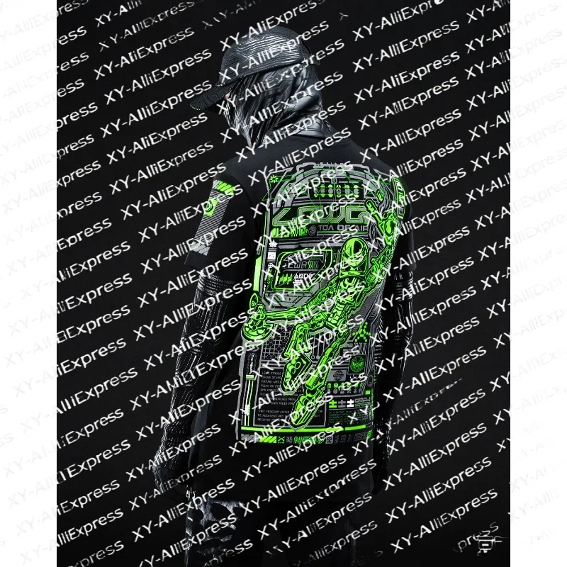 Men Urban Street Tee, Quick Dry & Breathable. Large Back Tech Character Design for Trend Chasers Looking Standout Everyday Fits