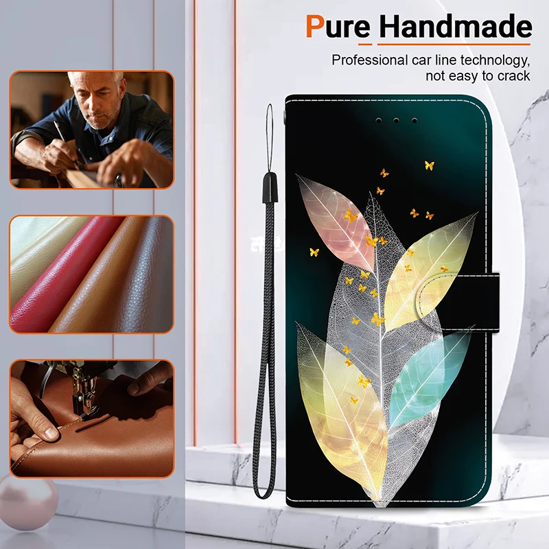 Stand Flip Wallet Case For Honor X5 X6a X6B X7A X7B X7C x8a X8b x7 X8 5G X5 PLUS Magnetic Flip Painted Pattern Wallet Case