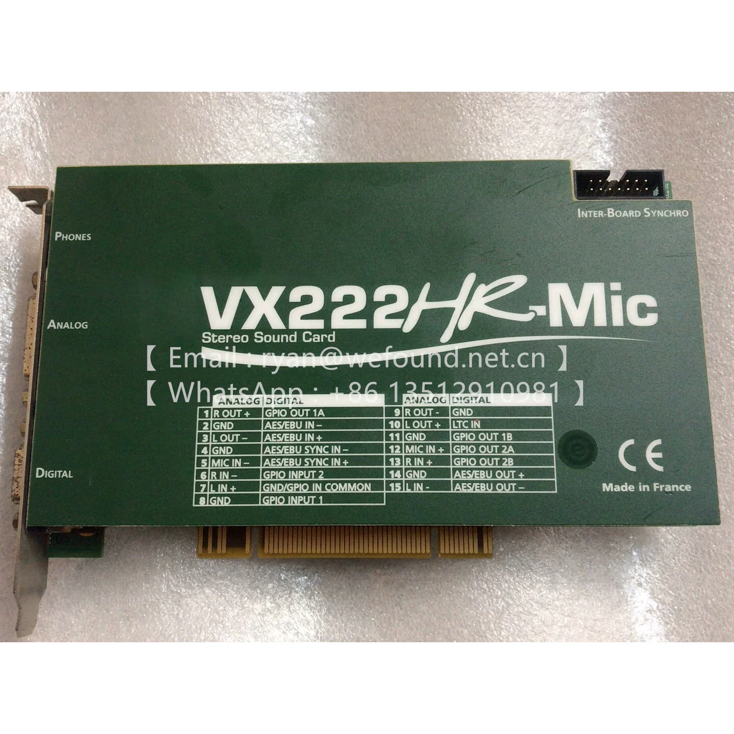 

Линейная звуковая карта PCM VX222HR/mic VX222HR-Mic