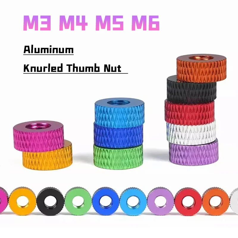 2Pcs~5pcs Aluminum Knurled Thumb Nut M3 M4 M5 M6 Round Knurled Thumb Nut for Camera Fixation Hand Grip Twist Knob Nuts