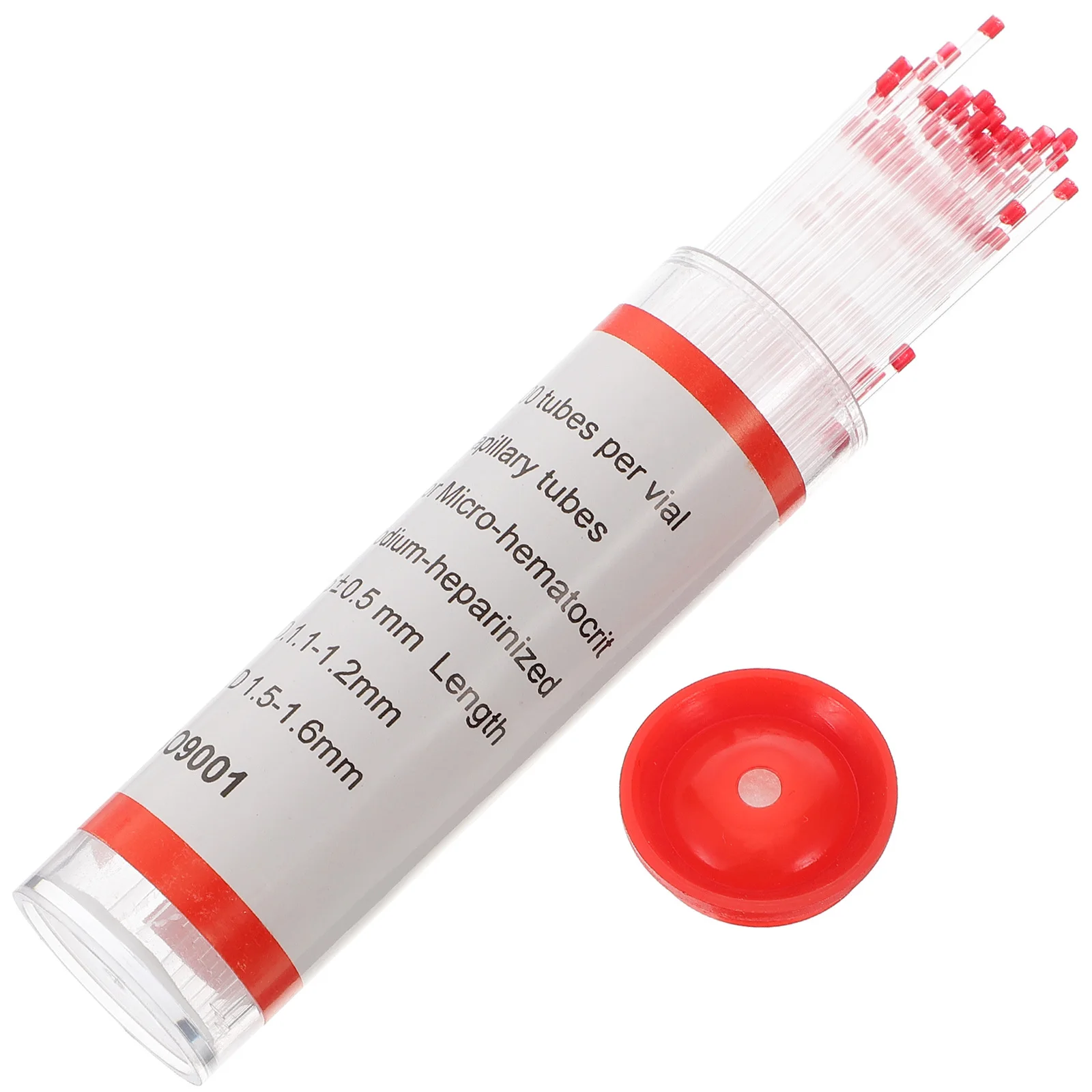 أنابيب شعرية صغيرة من الهيماتوكريت، زجاج البورسليكات المعالج لمنع جلطة الدم، مناسبة للاستخدام في المستشفى
