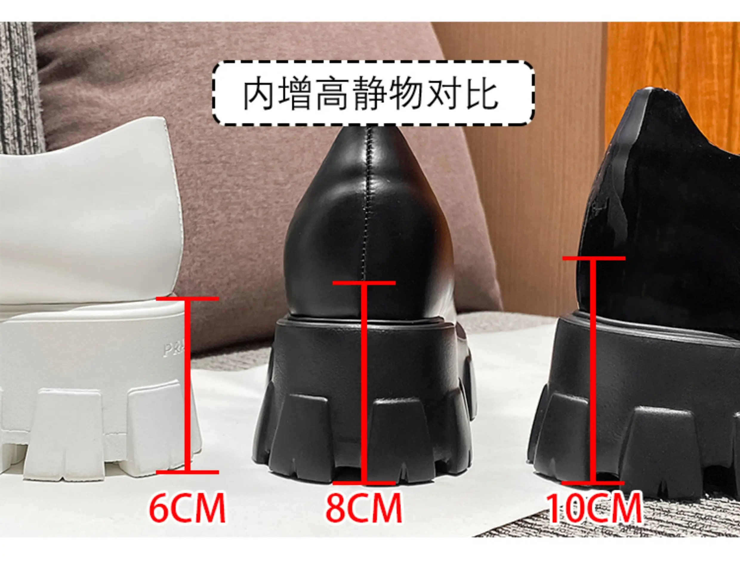 8-14 سنتيمتر أحذية منصة النساء الارتفاع زيادة المتسكعون سوبر جودة الجلد الحقيقي مصعد أحذية السيدات مكتنزة المتسكعون الأسود