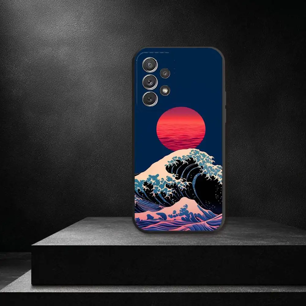 도요타시 카나가와 해변 전망대 삼성 S 25,24,23,22,30,21,10,9,울트라,플러스,라이트,FE,4,5G용 휴대폰 케이스 블랙 소프트 케이스