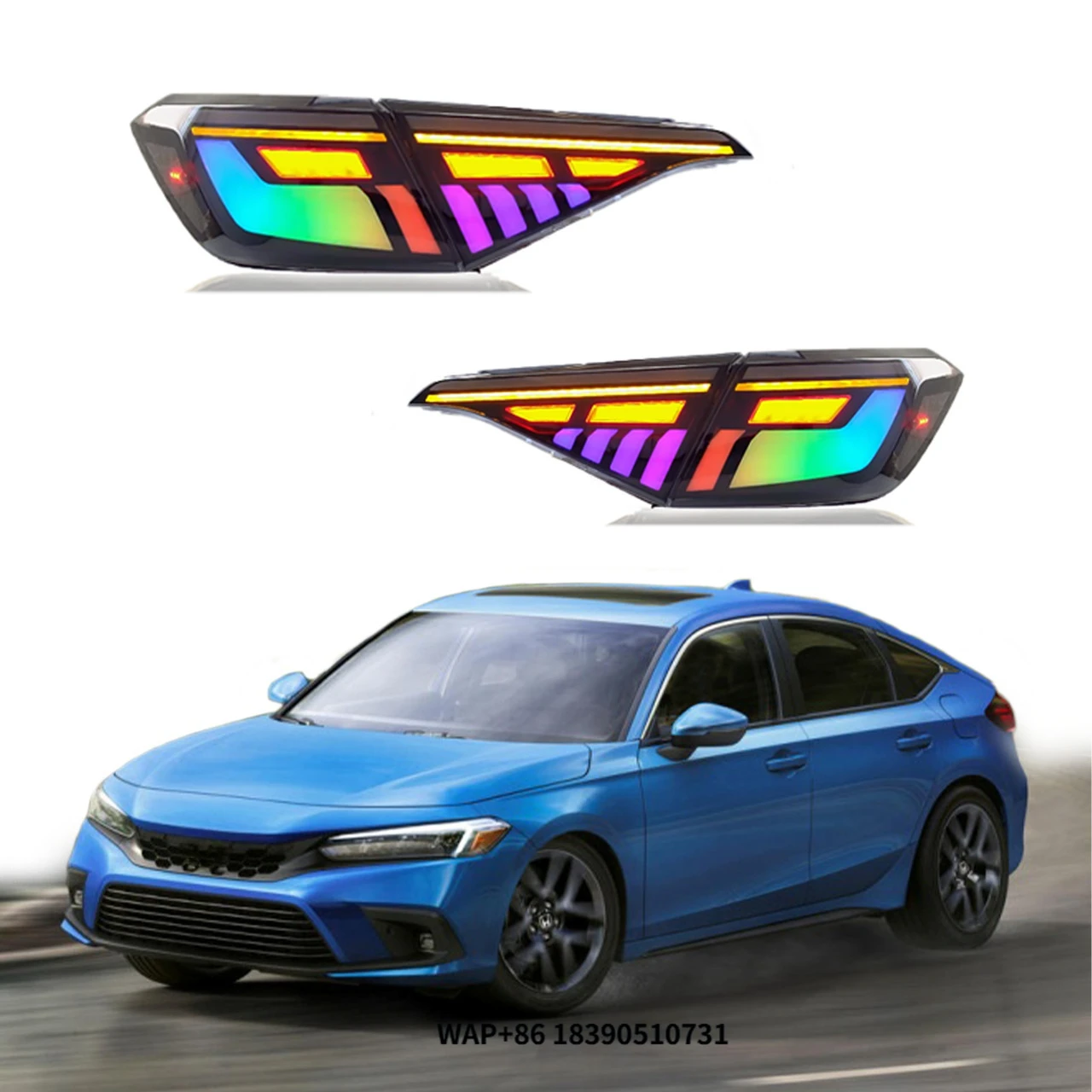 

22-23 for 11th Gen for Tail Light Assembly 657 OLIVER Fitment with Modified RGB LED Driving Lights & Turn Signals