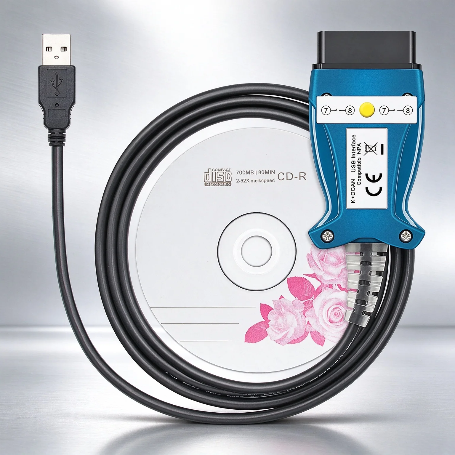 K+CAN K+DCAN USB OBDII Diagnostic Cable With Switch FTDI FT232 Chip Code Reader OBD2 Scanner Auto Tools