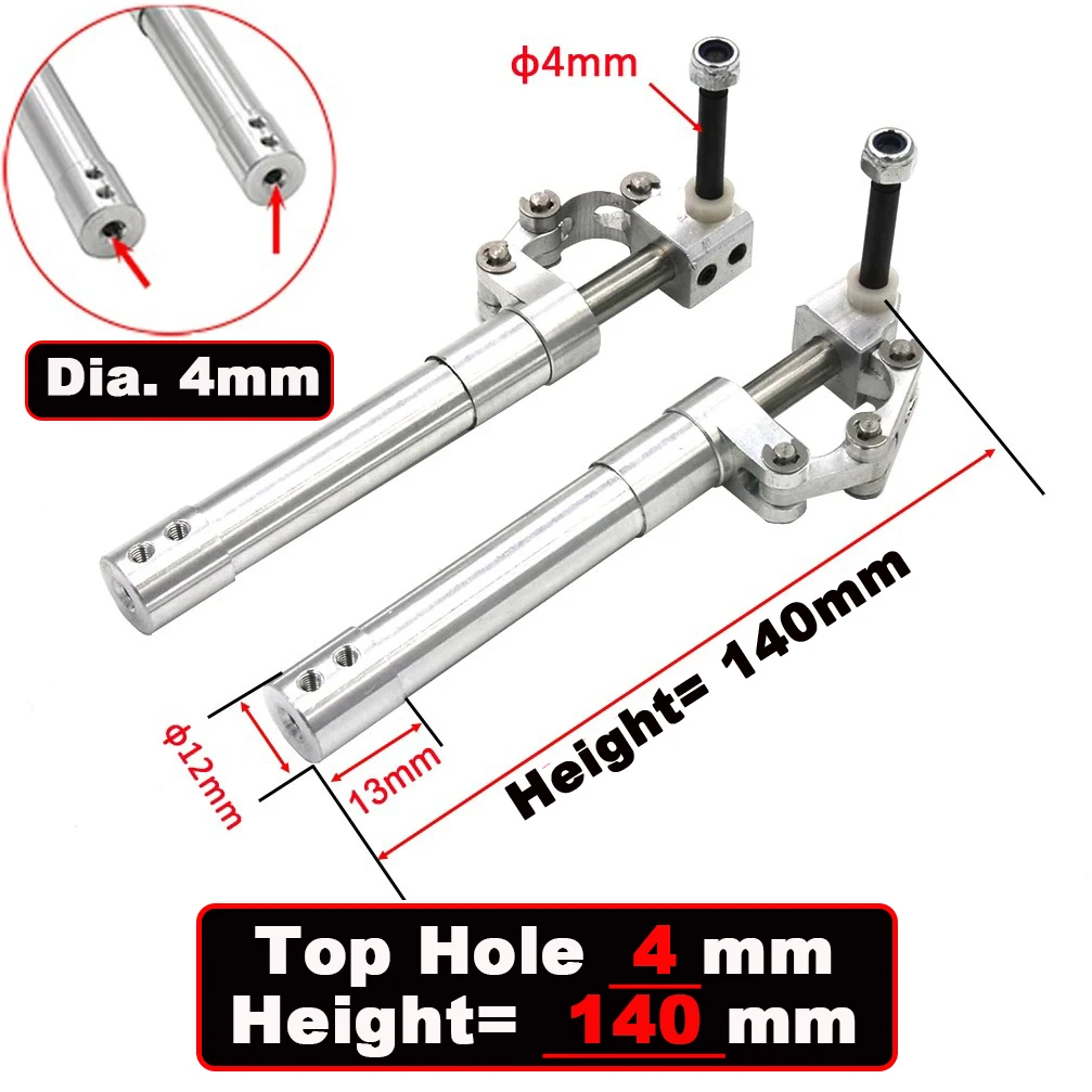 1 Piar Loch 4/5/6 mm Höhe 70 mm bis 170 mm Federrückendämpfung Kniendes Fahrwerk Einziehen 3–4 kg RC Modellflugzeug JET EDF Flugzeug