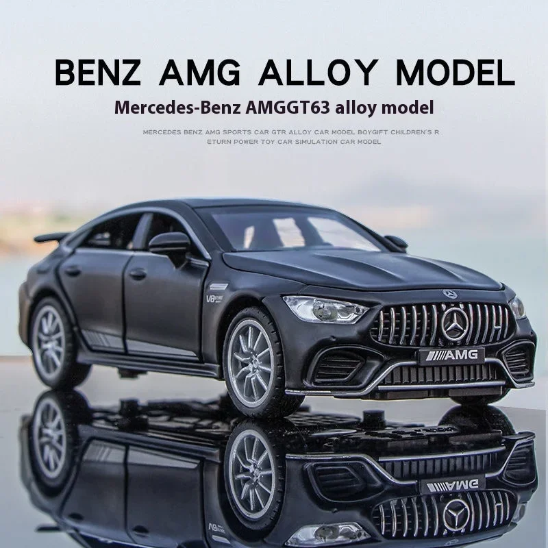 Modèle de voiture de sport Mercedes Benz Jas GT63 en alliage moulé sous pression, son et lumière, jouets arrière côtelés, ornements, cadeau pour enfants, renforcement, 1:32