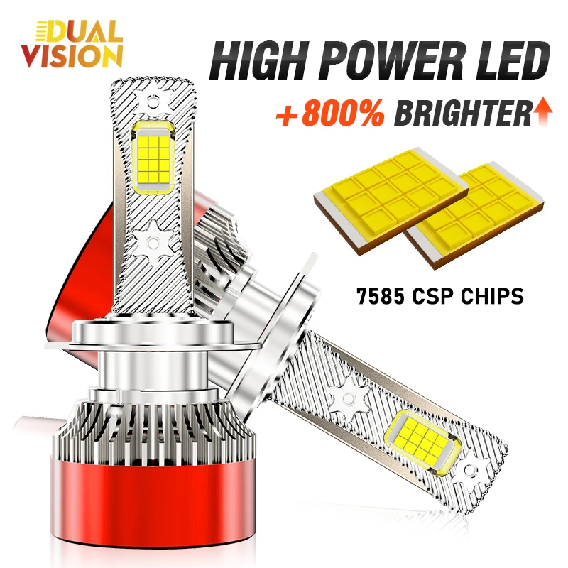 

Dualvision F5C H4 H7 LED Canbus Headlight 800W H11 H8 H1 H3 H4 HB3 9005 HB4 9006 9012 Super Bright 7585 CSP 6000K Auto Fog Light