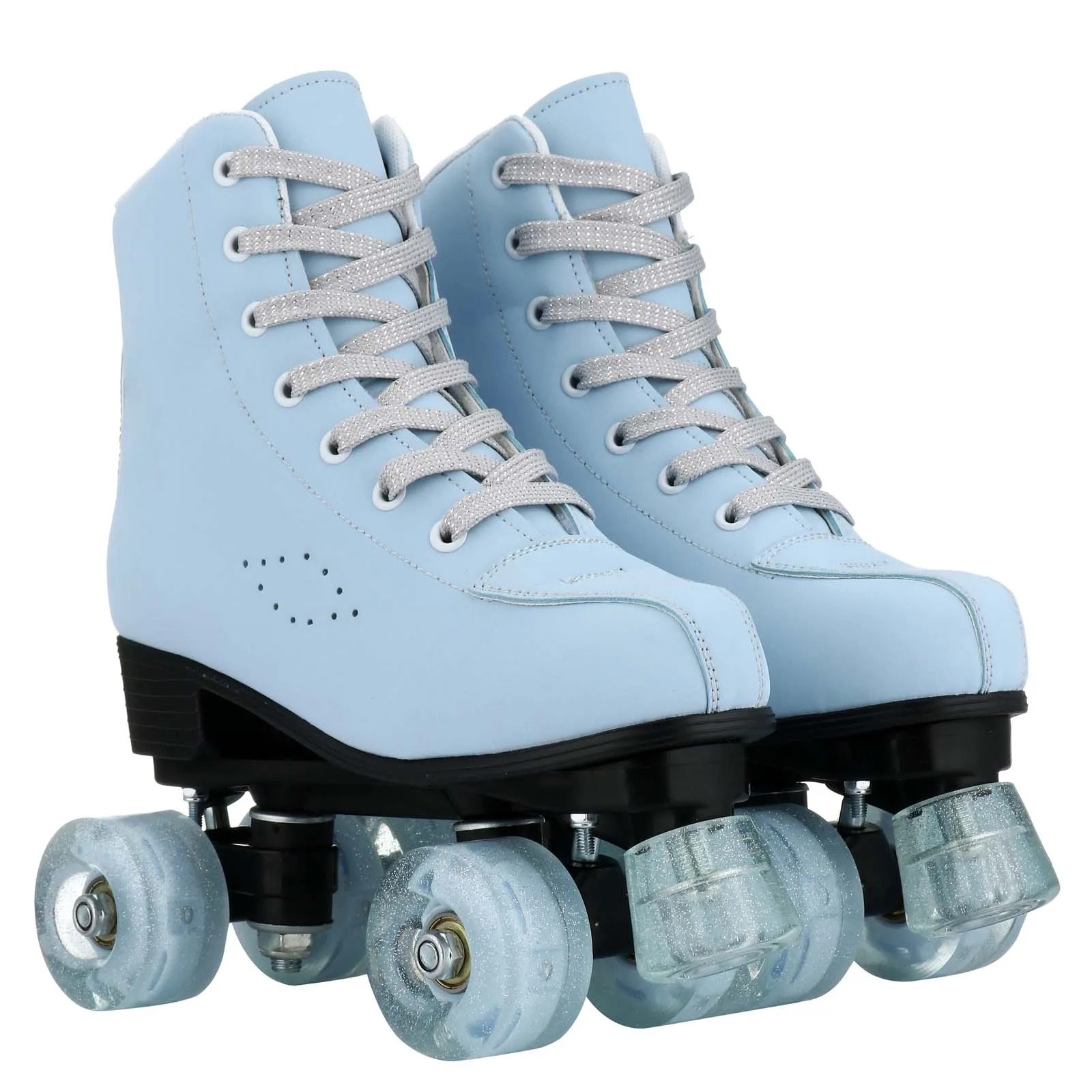 Adult Quad Roller Skate Shoes For Women Flashing 4 Wheels Skates Beginner Kids Girls Outdoor Skating Sneakers Children Gift Blue