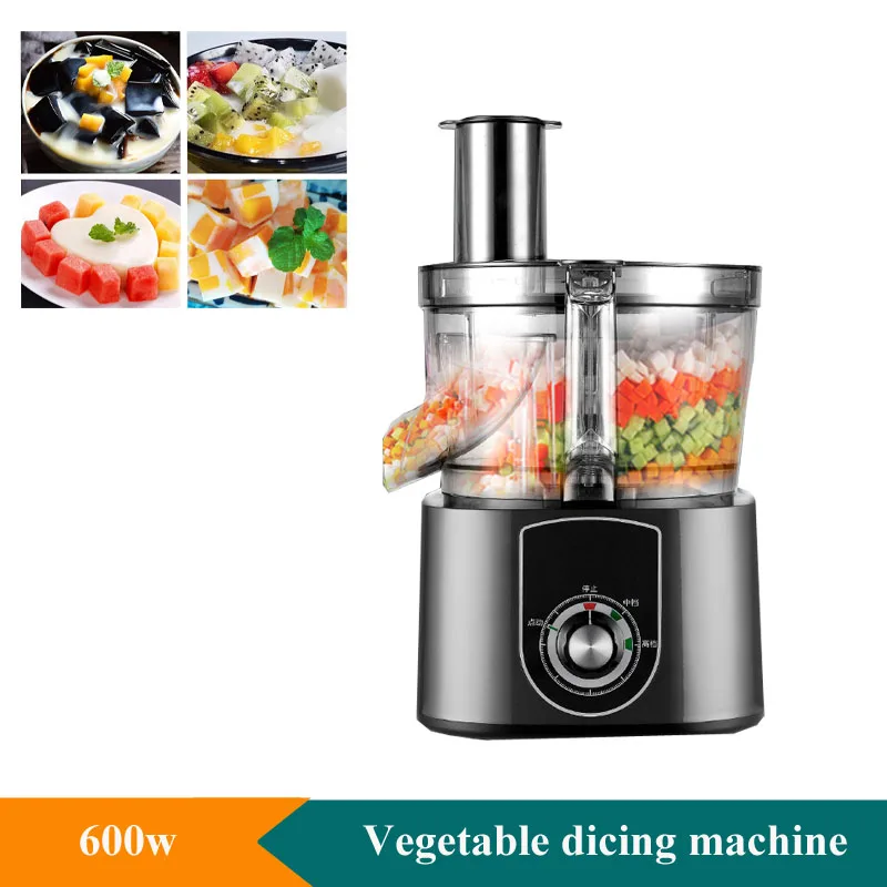 Hachoir électrique commercial pour légumes, coupe-légumes, hachoir, carottes, concombres, oignons, poivrons, cubes, broyeur, machines de cuisine