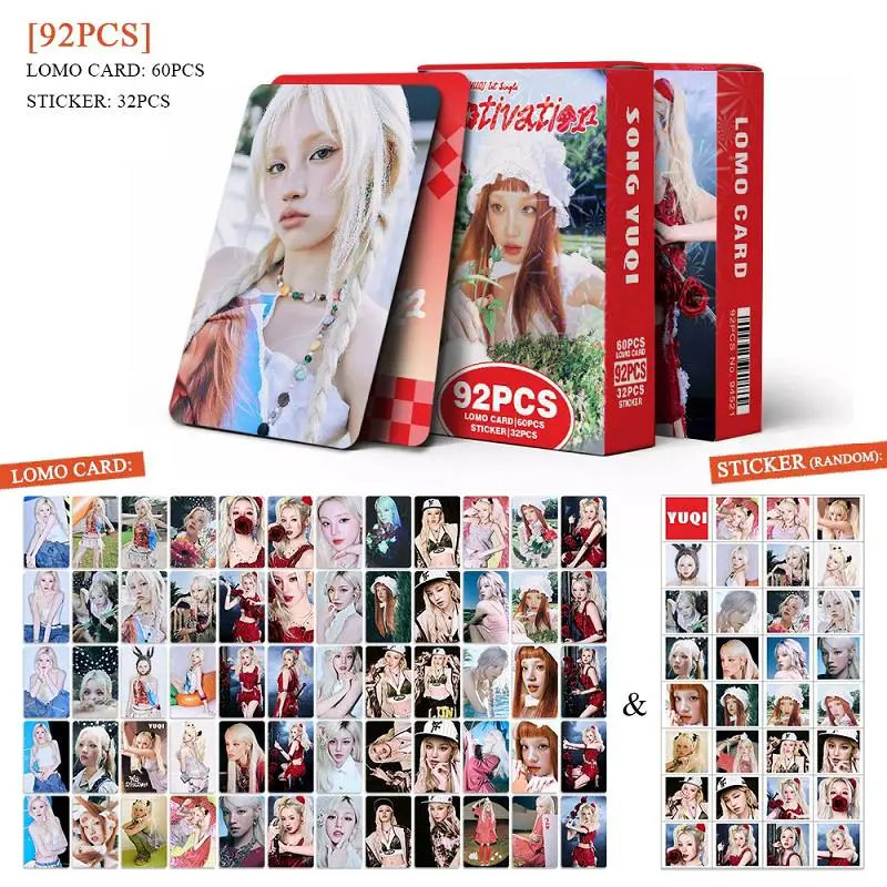 92 قطعة/المجموعة/مجموعة بطاقات لومو ليزر تحفيزية من Song Yuqi - مجموعة صور ثلاثية الأبعاد على شكل نجمة مع ملصقات حصرية