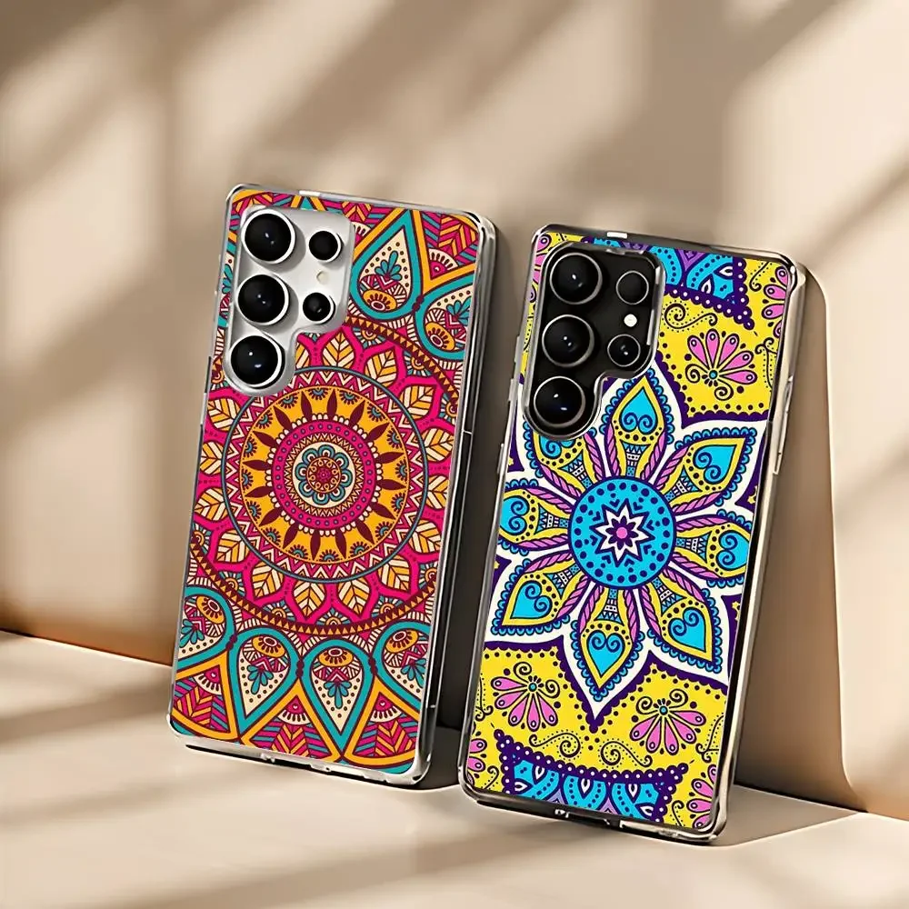Indian Mandala Silicone Phone Case For Samsung Galaxy S21 S22 S23 S24ULTRA S25ULTRA FE Ultra Plus5G A52S S26 Cover