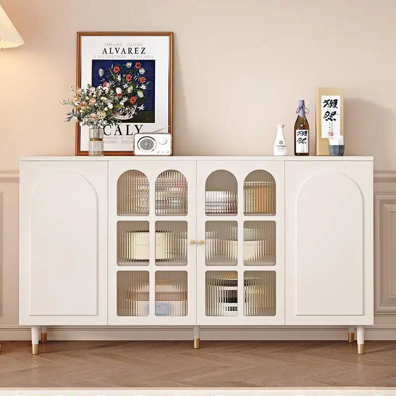 

Solid wood dining side cabinet Modern simple bucket cabinet Kitchen cupboard Storage cabinet Light luxury Living room wall locke