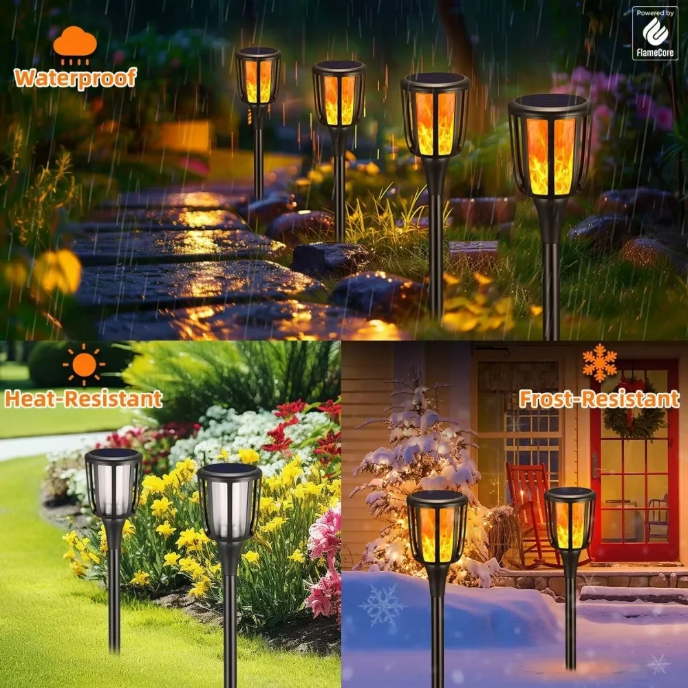 

2024 Newest Gen2 Flame Solar Torch Lights, Larger Solar Lights Outdoor Waterproof with Flickering Flame for Halloween Decoration