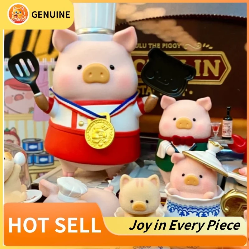 

Подлинная серия Lulu Pig, пятизвездочная ресторанная серия, слепая коробка, трендовое украшение для столешницы, Kawaii Piggy, анимация, сюрприз, подарки на день рождения