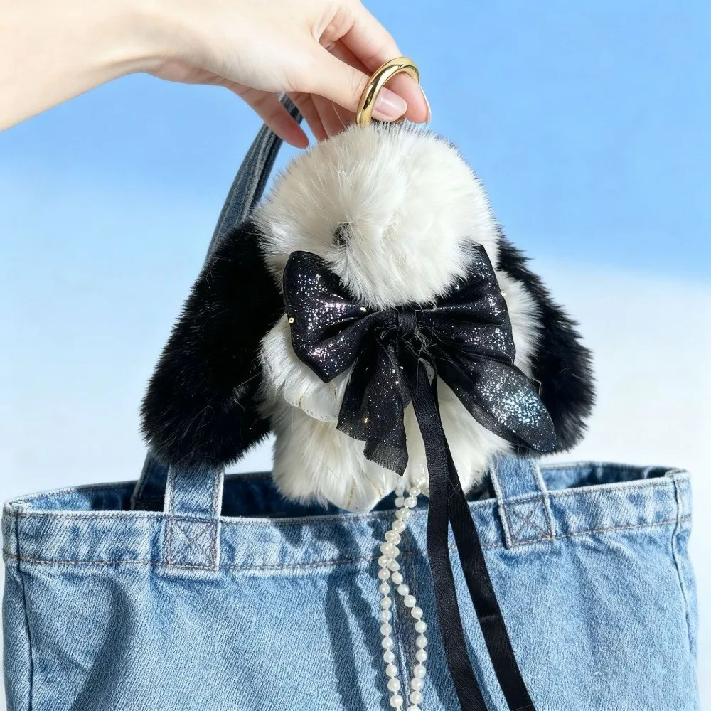 Soft Artificial Rabbit Fur Bunny Keychain Fluffy Trinket Rabbit Key Chain Pompon Pom Jewelry Gifts