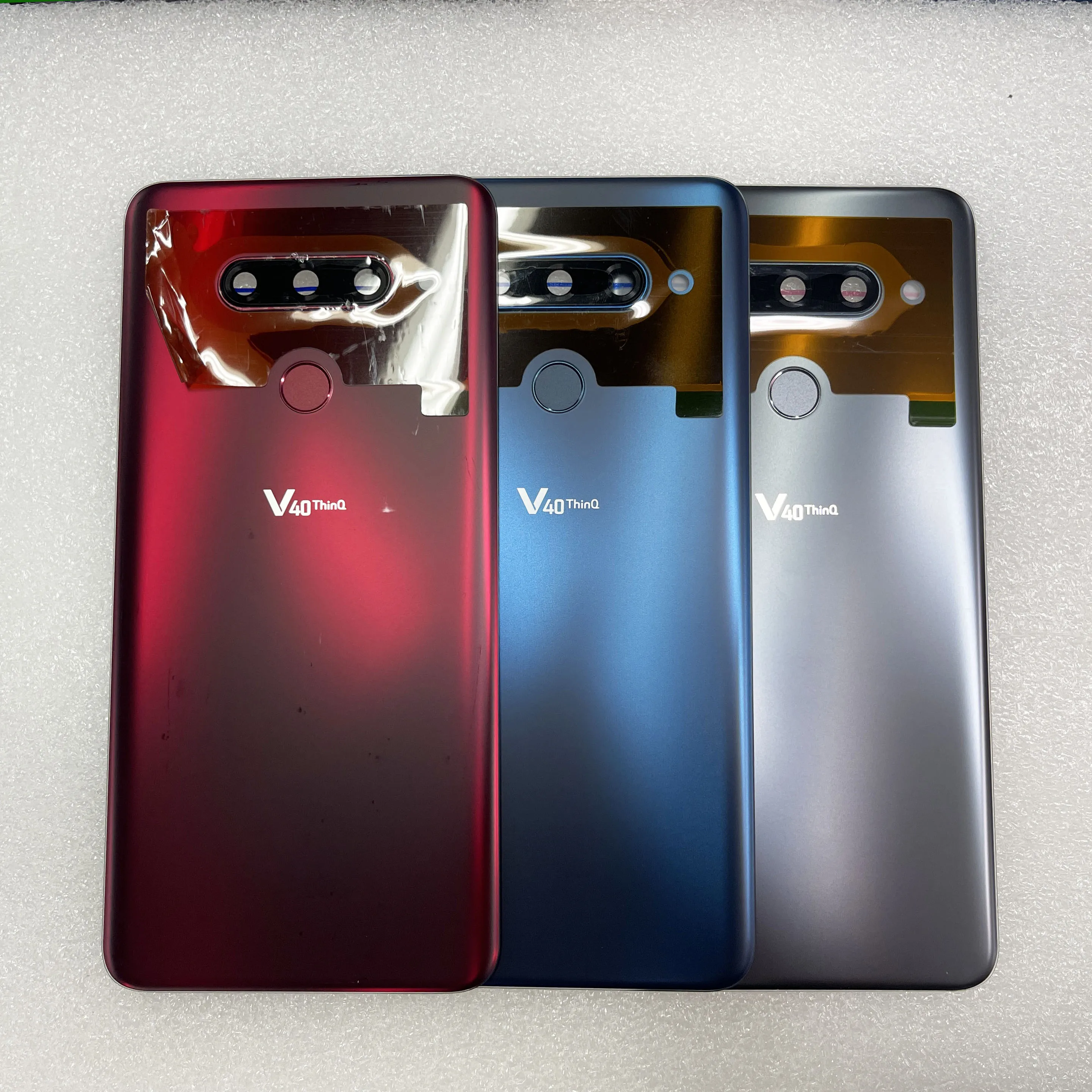 Glass Housing For LG V40 ThinQ V405QA7 V405UA V405TAB V405UA0 Back Battery Cover Rear Door Case with fingerprint camera glass