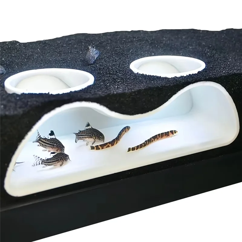AAAN-Cueva de túnel subterráneo para acuario, doble orificio, lugares ocultos escénicos, acuarios de cueva, acuarios