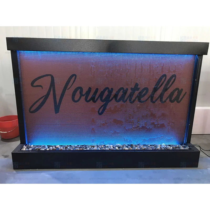 custom.Customized Indoor Grooved Glass Waterfall Fountain Company Hall Decoration Fengshui Features Garden Orname