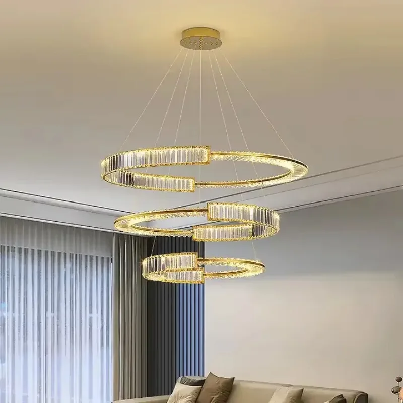 

Modern Led Pendant Lights round shope Steel Lustre Crystal Pendant Lamp Dining Table Led Suspend Lamp Indoor Drop Light Fixtures