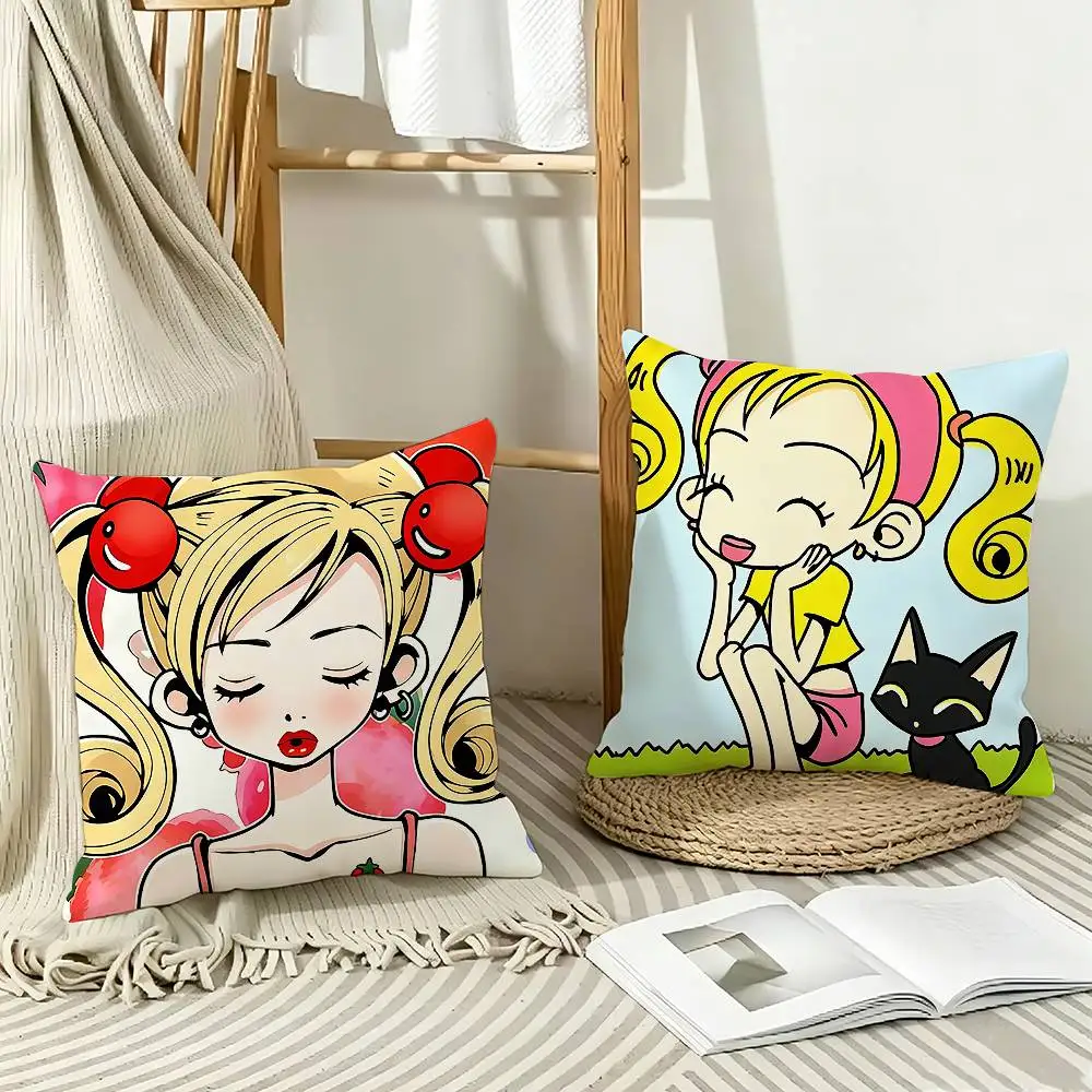 H-Happy Berry Kouda Mikako Cartoon   Pillow Case Pattern Printed Pillowcase For Living Room Sofa Cushion Cover