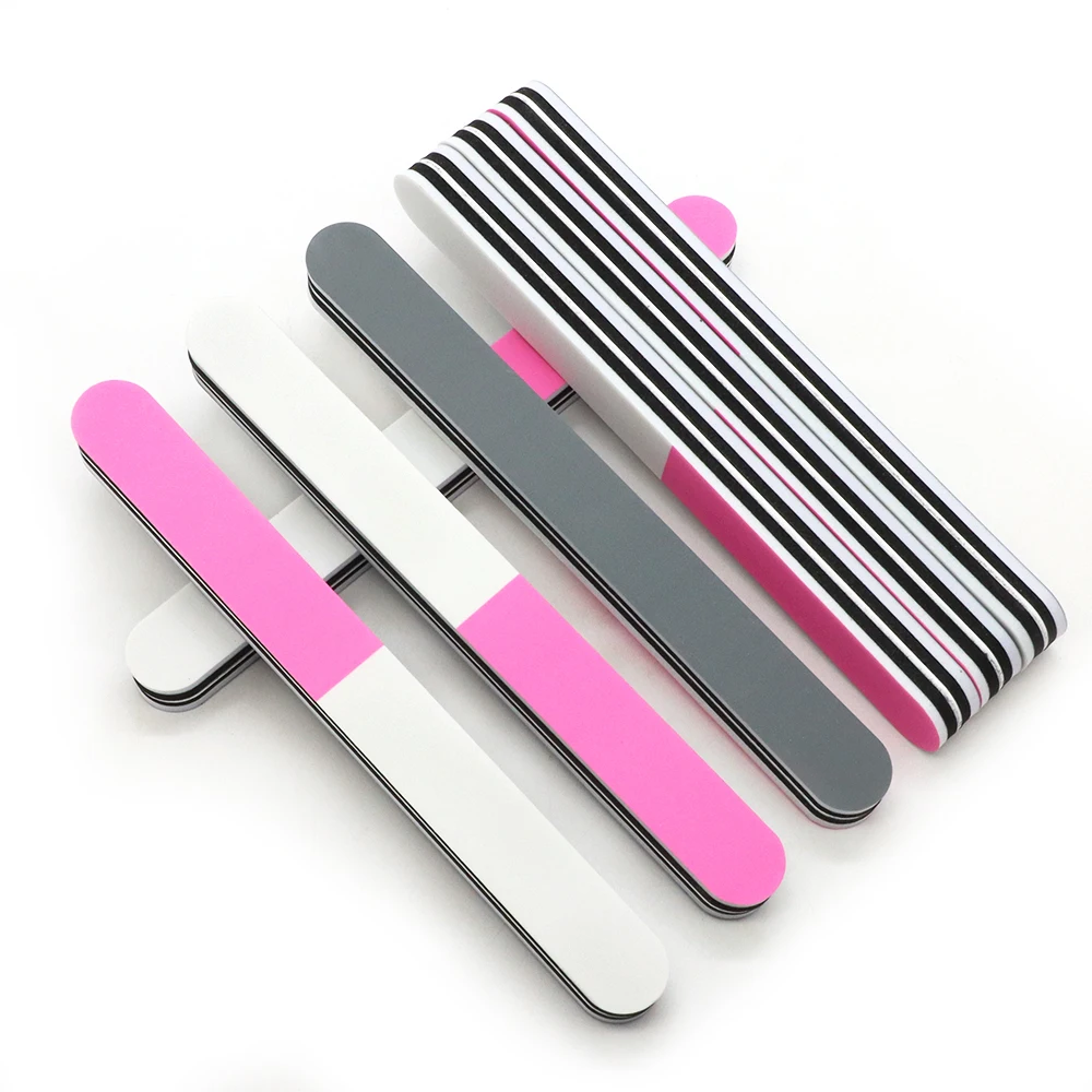 

2/5/10Pcs Thicken Sponge Nail Files Buffer Strip Pink White Black Sandpaper Nails Polishing File Manicure Accessories And Tools