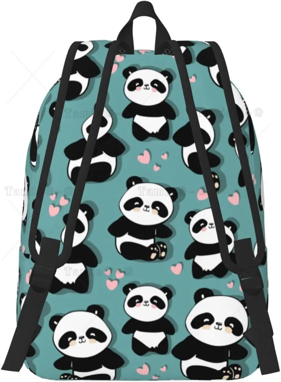 Zaino Casual leggero carino Panda Laptop zaino uomo donna borsa da viaggio Outdoor Canvas Daypack