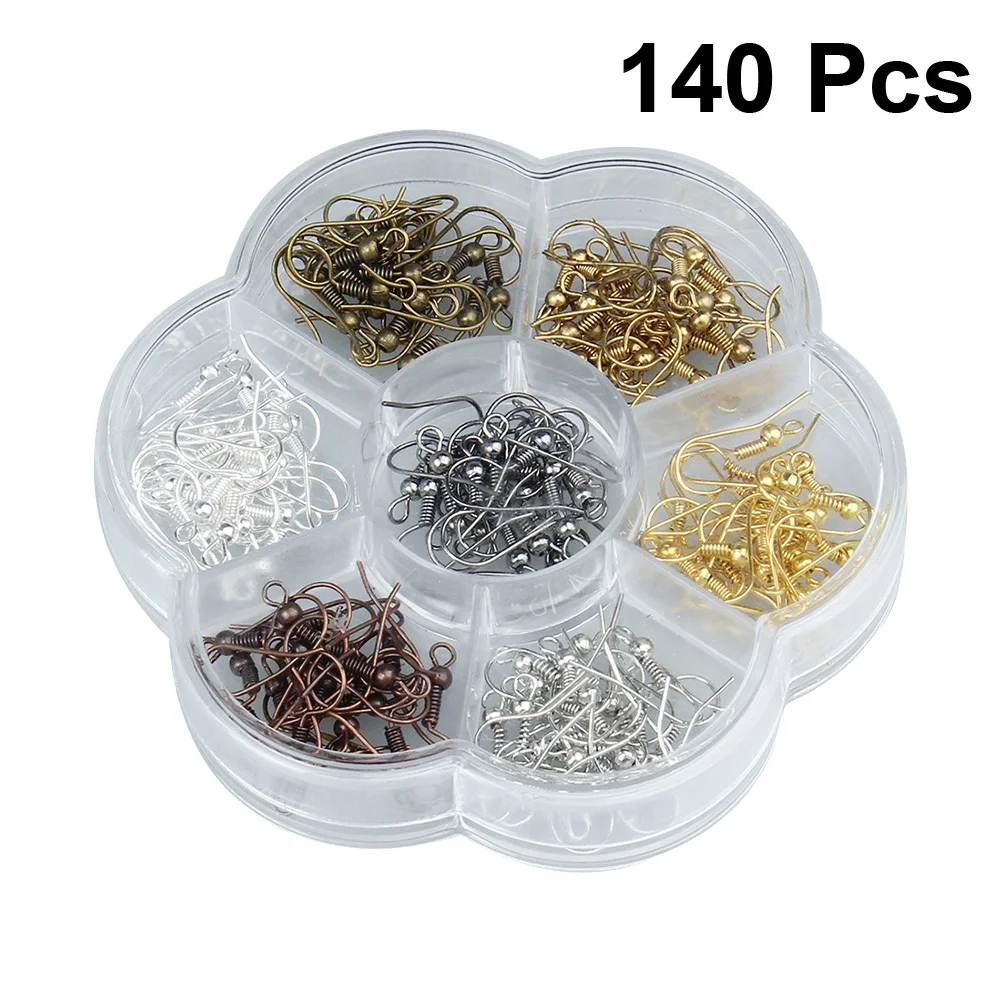 

140Pcs Earring Hooks Iron Material Good Formability Lightweight Versatile Economical Popular Jewelry Findings Earring Hooks