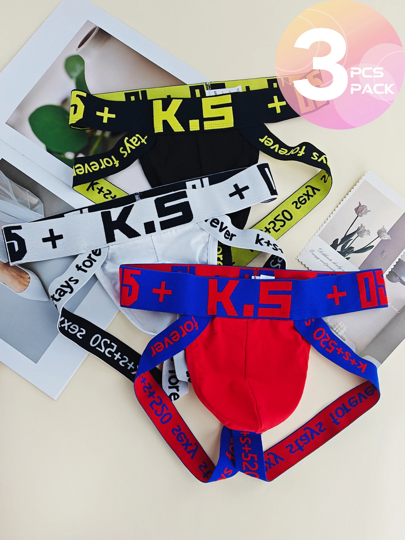 

3PCS Men Underwear Breathable Threaded Cotton Sexy Gay Men Briefs Hip Lifting Low Waist Sexy Underwear Full Hip Coverage