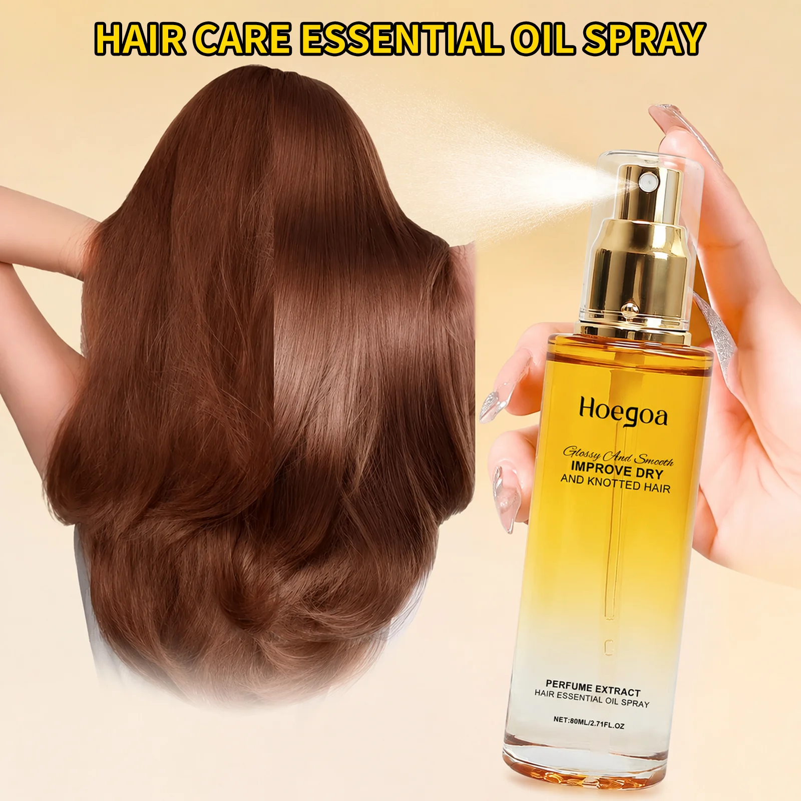 Hair Care Essential Oil Spray Deep Moisturizing Anti-Frizz Prevent Baldness Long-Lasting Fragrance Enhance Shine Hair Hair Care