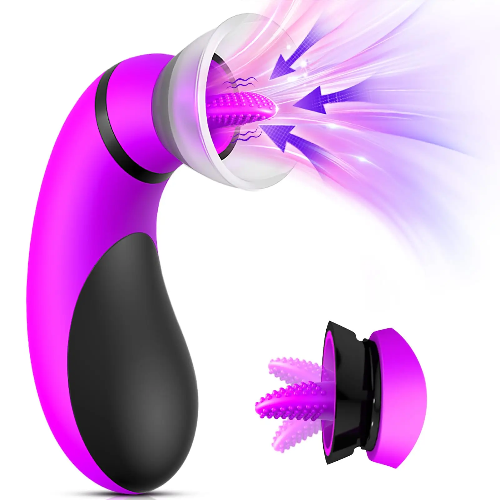 Sex Toys for Women with Suction Cup, 3IN1 Penguin Sucking Vibrator, Nipple Clitoral Stimulator Adult Toys, 7 Sucking 7 Licking