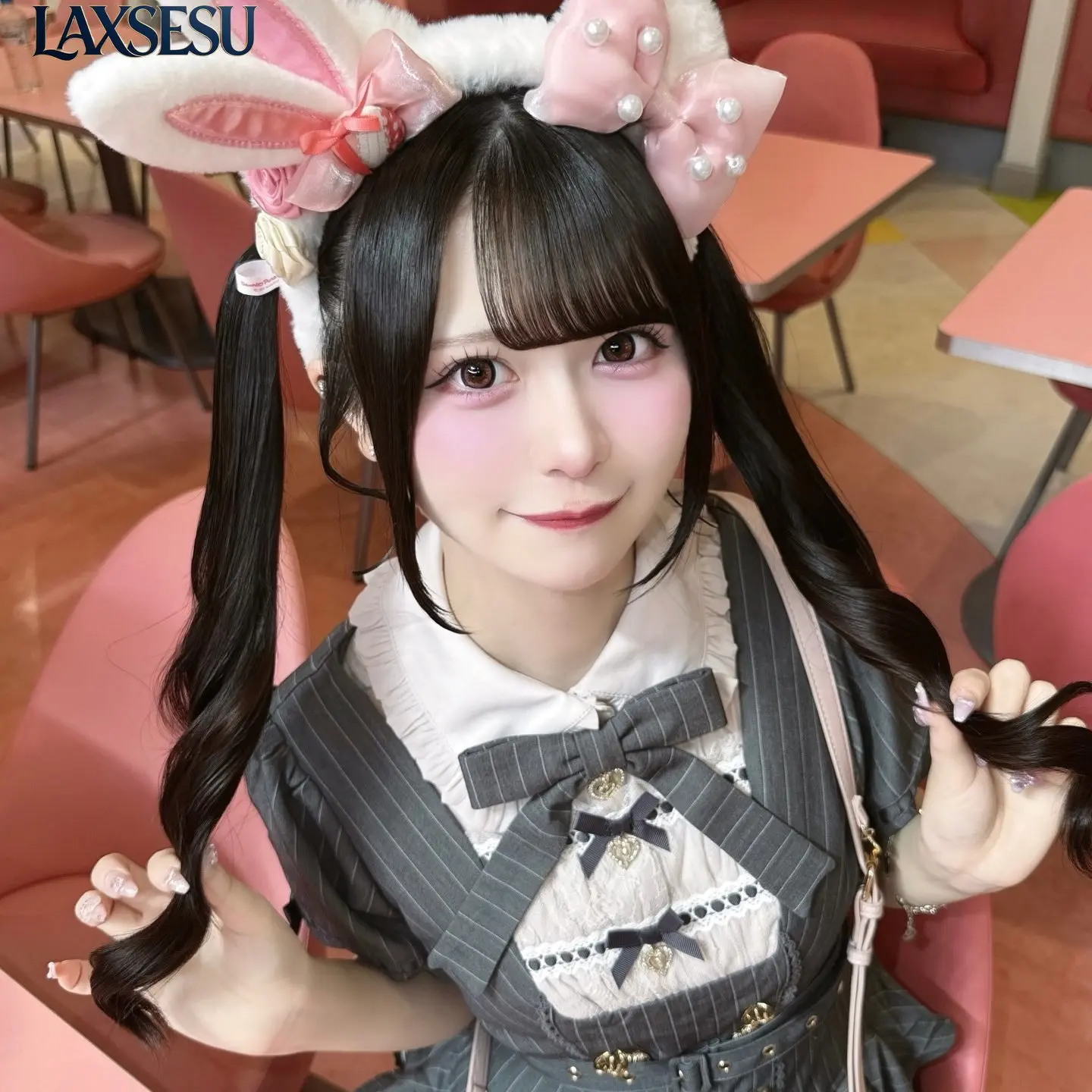 Japanese Summer New Lolita Sweet Girl Two-piece Set with Doll Collar Butterfly Belt Heart-shaped Buckle Striped Dress Sets