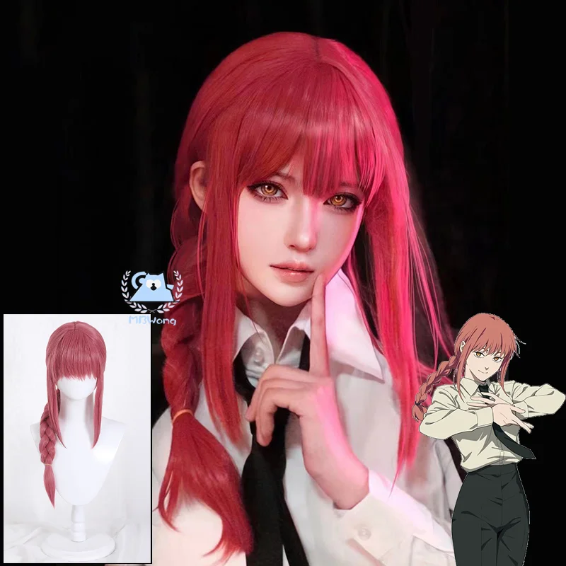 Anime Chainsaw Makima Cosplay Wig Conquest Devil Makima Hair Braid style For Hallowmas Party Adult Women Prop Role Play