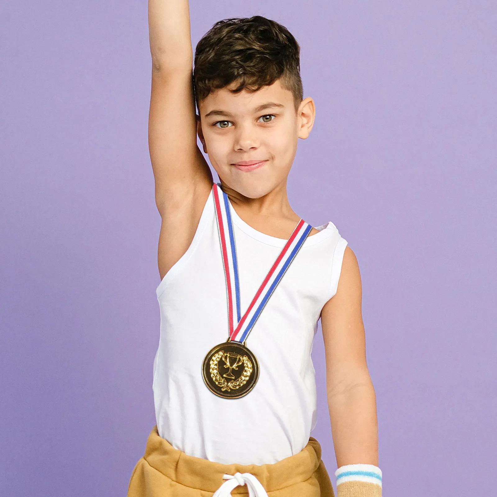 

5 шт. детских спортивных медалей с золотым гальваническим покрытием, наградные медали для соревнований, призы для вечеринок, поощрительные подарки