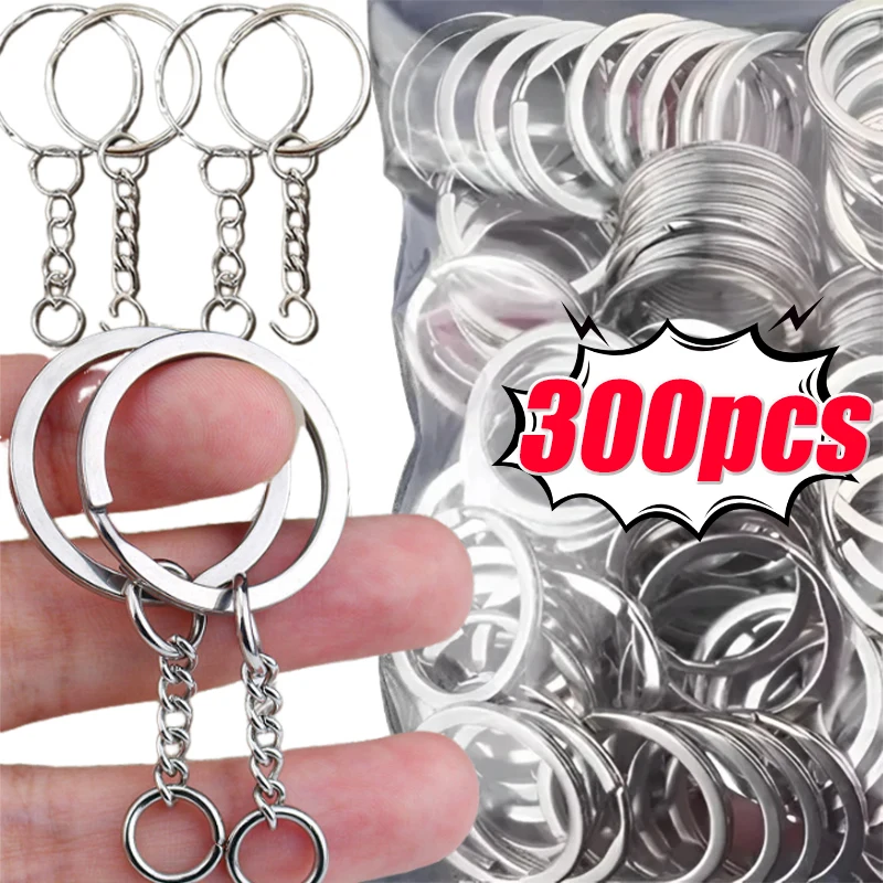 

Metal Blank Keyring Keychain Split Rings Keyfob Key Rings Lobster Clasp Useful Key Chain Key Pendant Ring Stainless Steel Rings