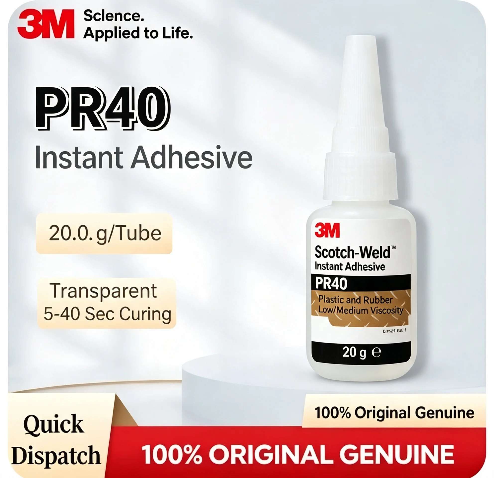 3M Scotch-Weld Instant Adhesive PR40 PR100H PR1500 Transparent Fast Curing Cyanoacrylate Super Glue Industrial Grade for Metal P