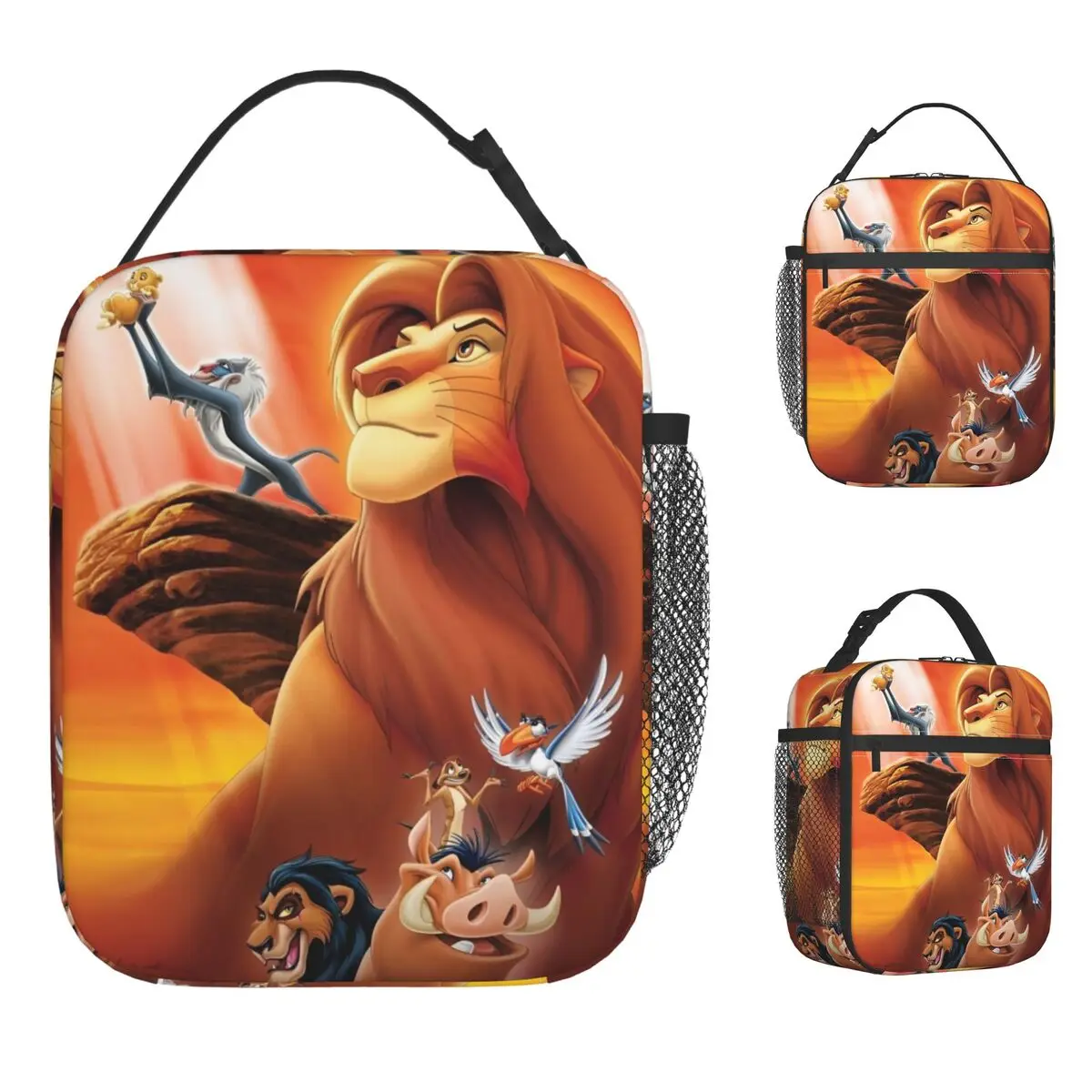 

Изолированные сумки для обеда «Король Лев», большие забавные контейнеры для обеда с изображением Симбы, термосумка, ланч-бокс, большая пляжная дорожная сумка для еды