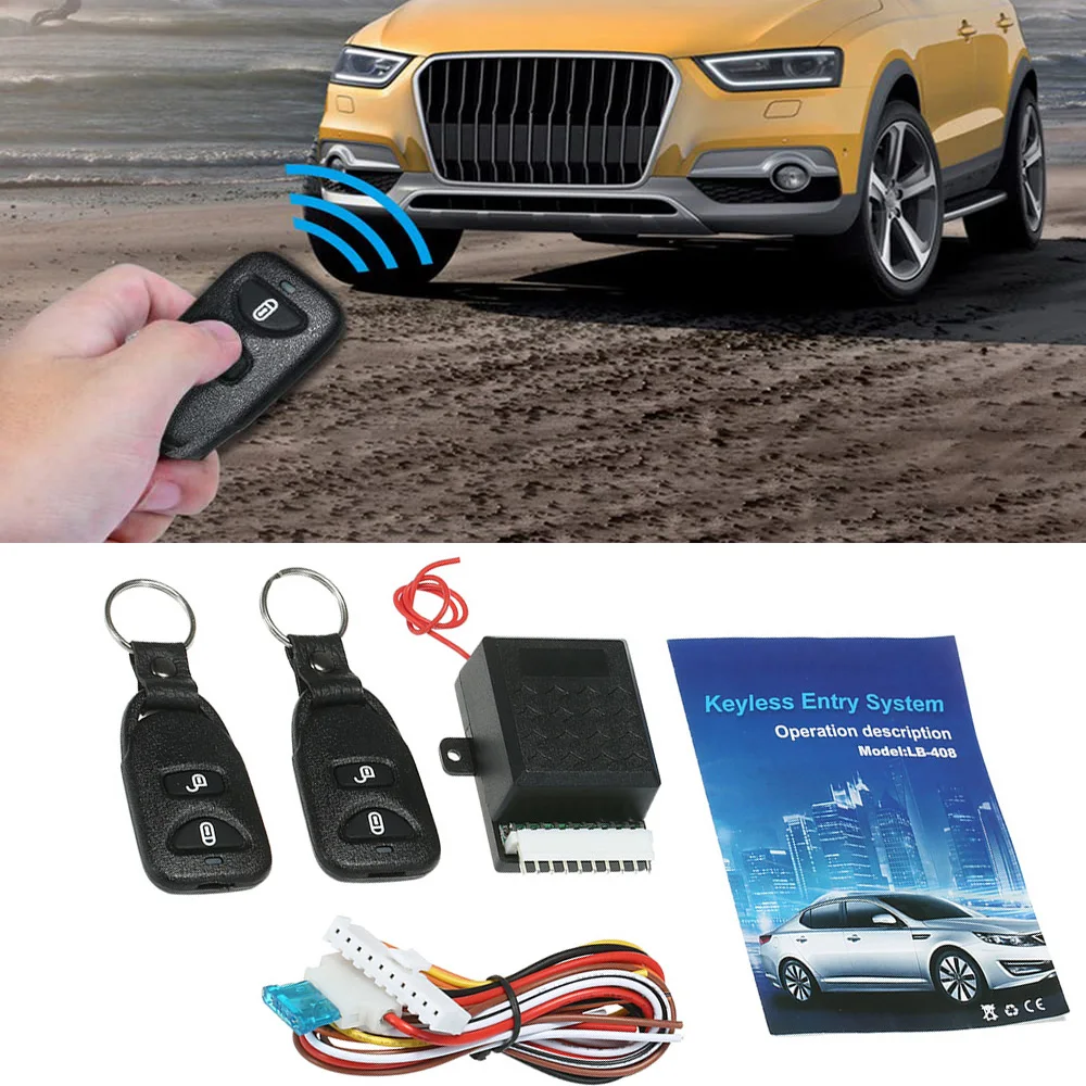 12V Universal Car Auto Remote Central Kit Door Lock Locking Vehicle Keyless Entry System with 2 Remote Control Car Central Lock