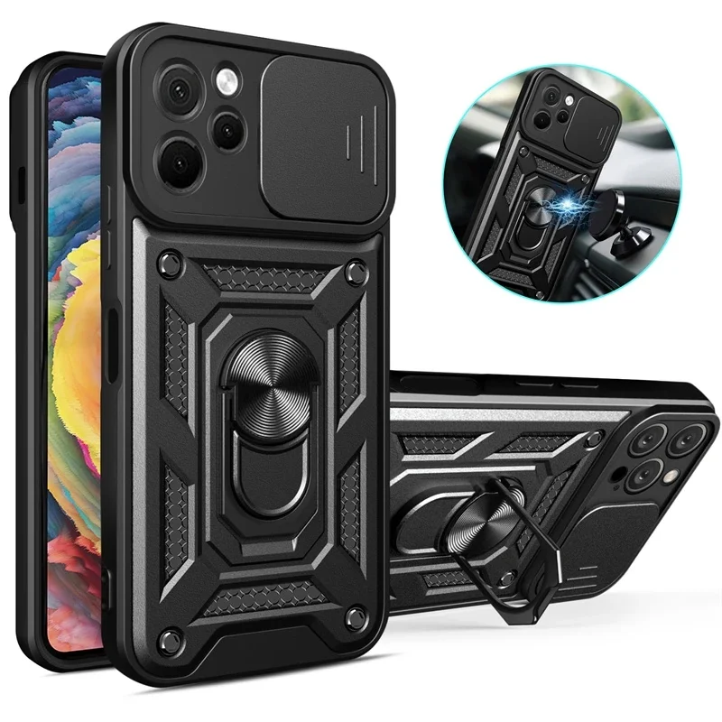 For Hauwei Nova Y61 Case Armor Camera Car Magnetic Ring Holder Protection Phone Cases For Huawei Nova Y61 Y 61 61Y Back Cover