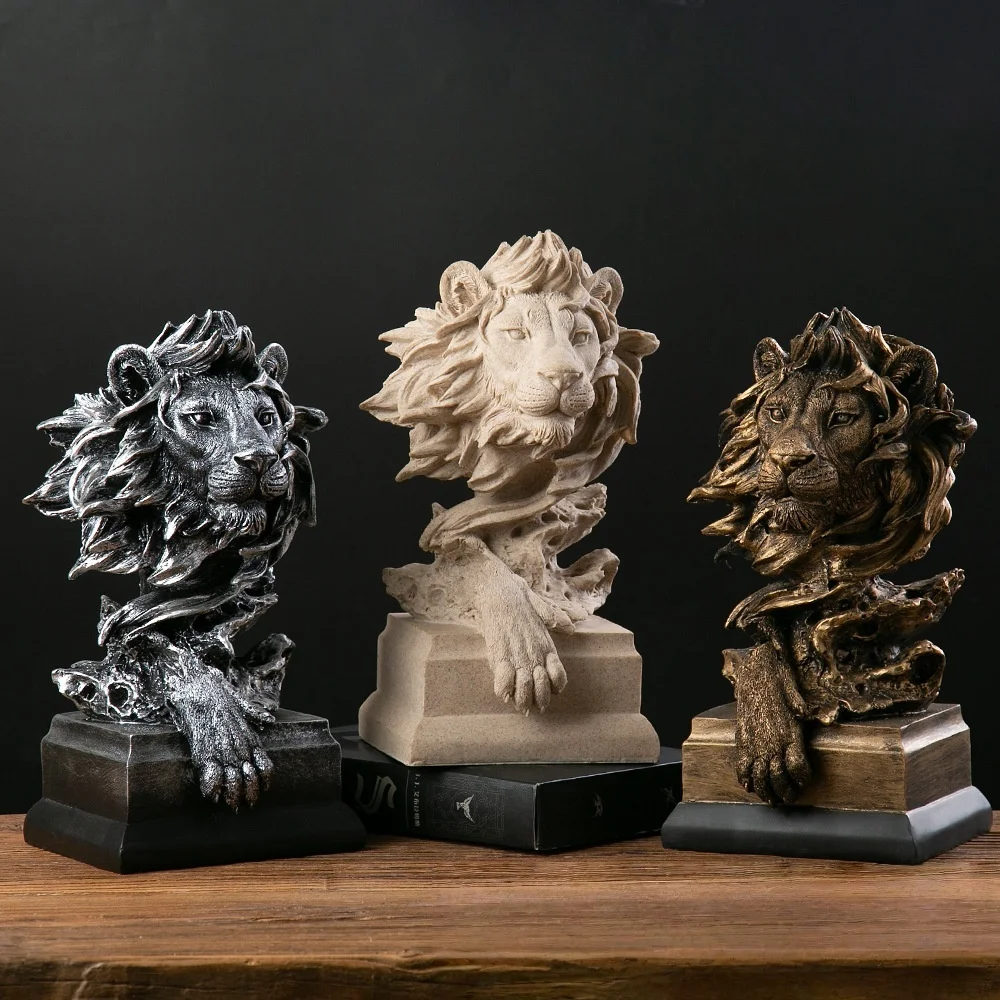 

Creative American Lion Vintage Resin Ornaments Handicrafts Small Ornaments Entrance Office Wine Cabinet Ornaments Small Ornament