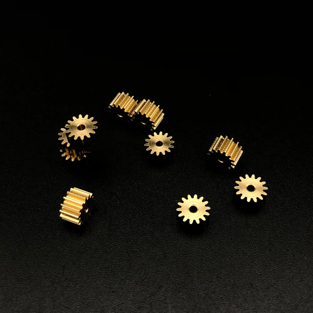 10Pcs/Lot 0.4M Modulus OD 6.4mm x Height /L 4mm 14 Teeth Brass H59 Spur Gear 0.4M 14T Bore Hole Aperture 1.48mm 1.5mm 1.5A Tight