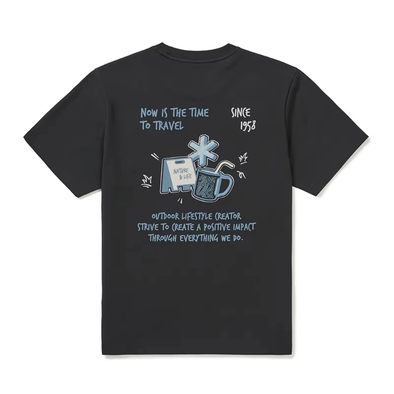 

2025 Summer Snow Peak Summer Print Outdoor Camping Leisure Short-sleeved T-shirt Pure Cotton Leisure Vacation Unisex Fashion