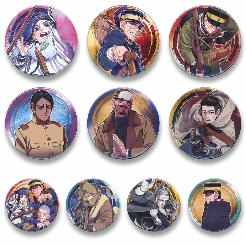 Anime G-Golden K-Kamuy Badge Cartoon Character Enamel Brooches Backpack Clothes Hat Pins Jewelry Ornaments Gift for Kids Friends
