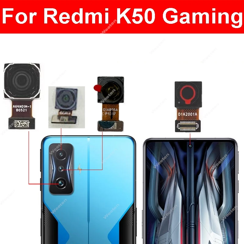 Front Selfie Camera & Rear Main Camera Flex Cable For Xiaomi Redmi K50 Gaming 21121210C Front Back Camera Module Repair Parts