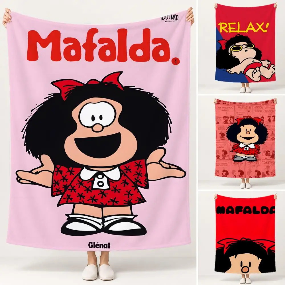 Animation Mafalda Throw Soft Plush Flannel Pet Blanket, Home Decor Cover for Sofa, Bed, Trip & Picnic