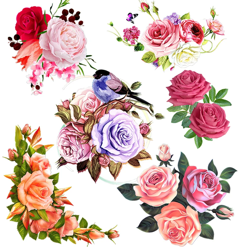 Three Ratels QCF197 Bright and beautiful bouquet room art wall sticker scratch concealer PVC sticker